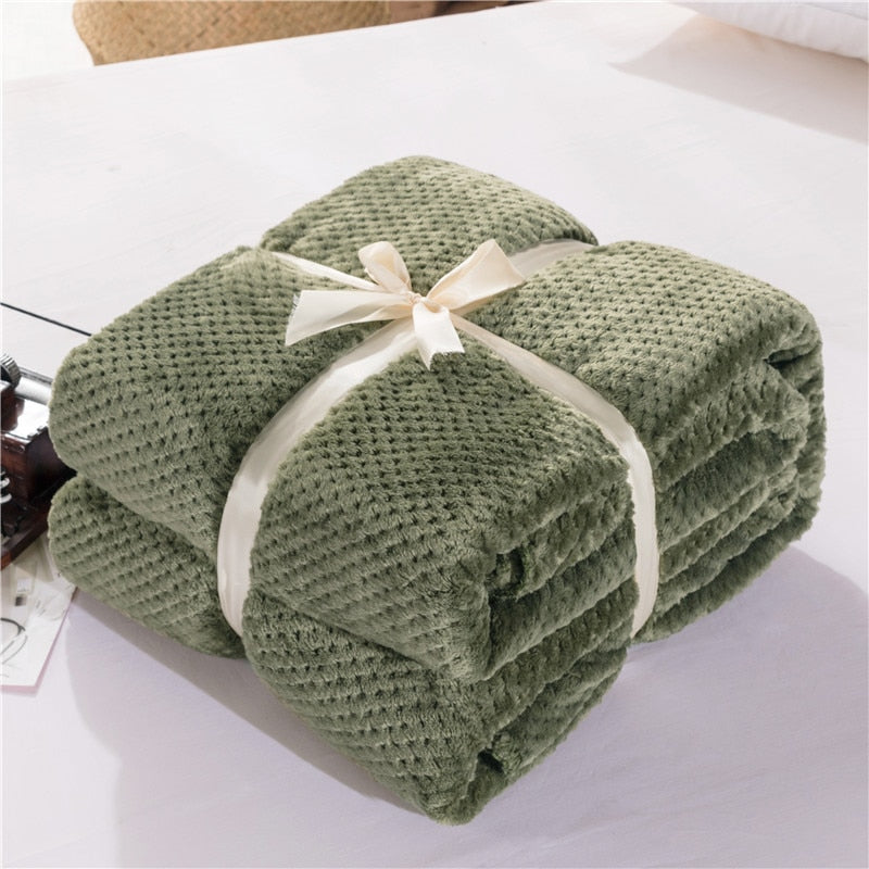 Fluffy Plaid Winter Bed Blankets Warm Soft Coral Fleece Throw Blanket Sofa Cover Bedspread On The Bed For Kids Pet Home Textile