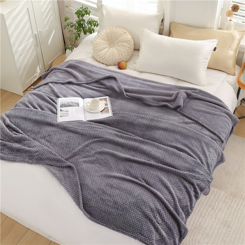 Fluffy Plaid Winter Bed Blankets Warm Soft Coral Fleece Throw Blanket Sofa Cover Bedspread On The Bed For Kids Pet Home Textile