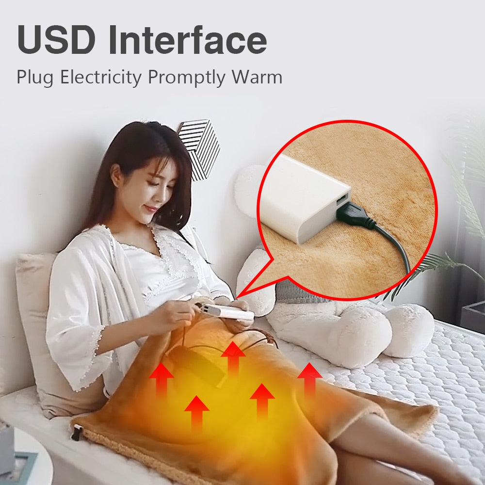 Electric Heater Blanket Home Appliance Thick Soft Bed Warmer Machine Washable Thermostat USB Electric Heating Mat 60x80cm 5V- elektrische deken