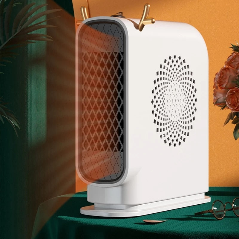 500W Desktop Electric Heater Household Smart Thermostat Fan Heater Winter Warm Electric Warmer Air Circulation Fan Heating