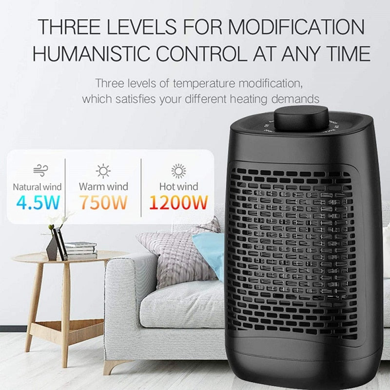 110/220V Home Heater 1200W Adjustable Thermostat and Overheat Protection Ceramic Space Fan Heater for Bedroom Living Room Office