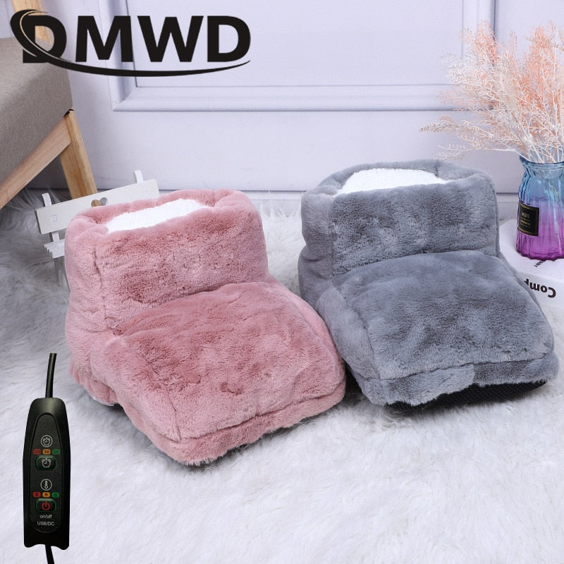 DMWD Electric Foot Warmer Heater USB Charging Power Saving Warm Foot Cover Feet Heating Pads For Home Bedroom Sleeping