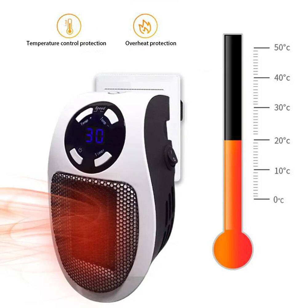 C30 Electric Mini Fan Heater 240V Remote Control Desktop Wall Heating Stove Radiator Warmer Machine for Home Office Heating