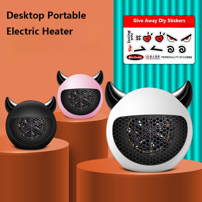 Efficient Desktop Electric Heater New Little Devil Mini Small Heater Vertical Mute Keep Warm Household Heater Quick Heat Winter