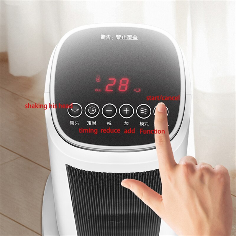 Electric Fan Heater Fast Heating Household Space Heater Air Warmer Portable Heater Remote Control Warmer Machine for Winter Home