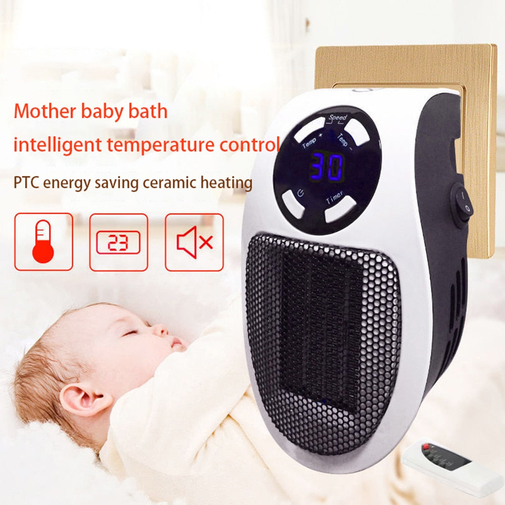 C30 Electric Mini Fan Heater 240V Remote Control Desktop Wall Heating Stove Radiator Warmer Machine for Home Office Heating
