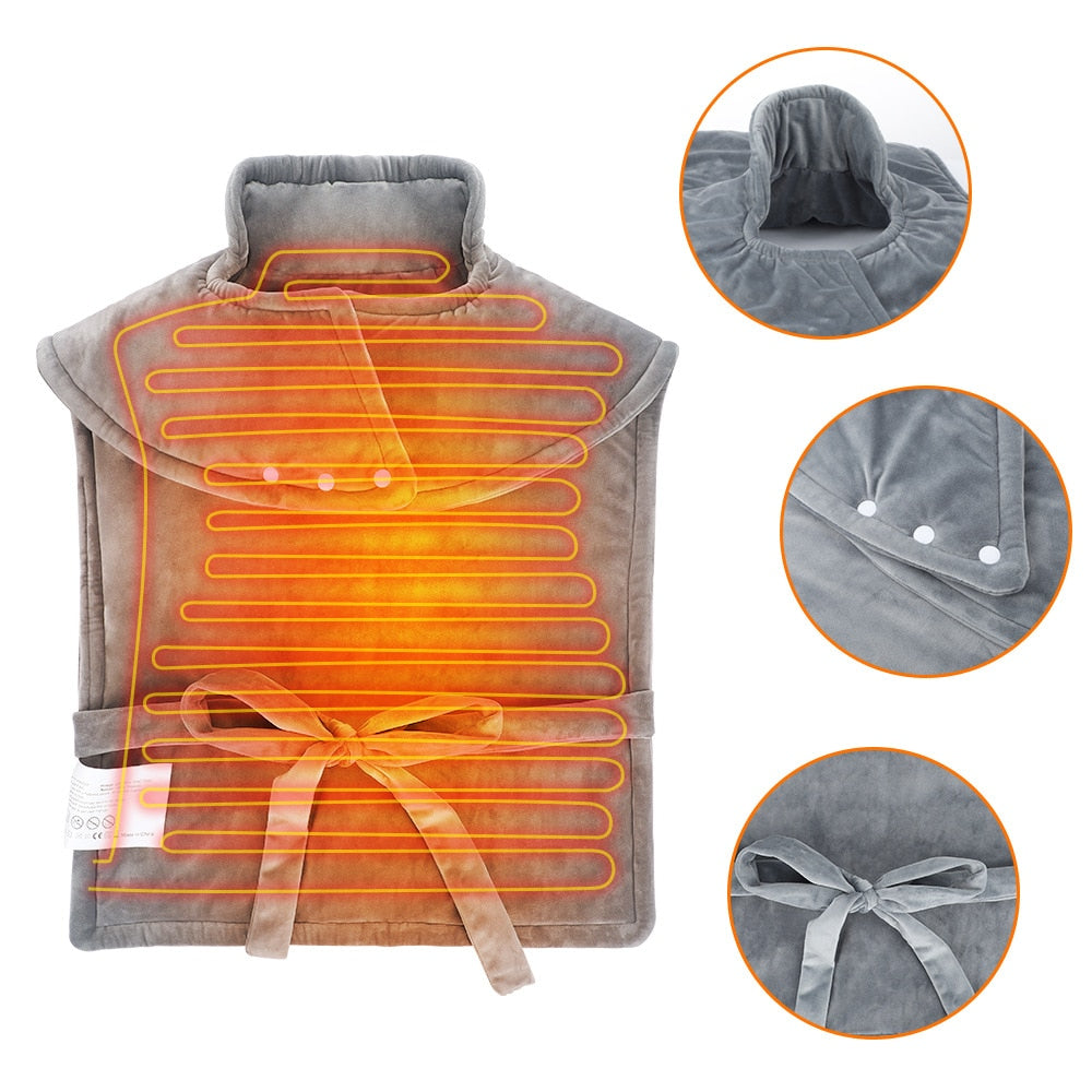 Electric Heating Pad Warmer Heated Mat Large Thermal Blanket Shoulder Neck Back Heating Shawl Wrap Pain Relief Temperature- elektrische deken