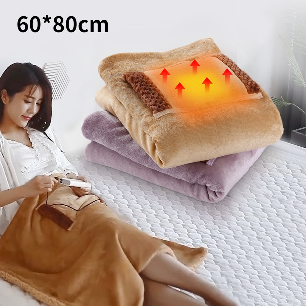 USB Electric Blanket Soft Thicker Heater Bed Warmer Machine Washable Thermostat Electric Heating Mat For Home Office 60*80cm- elektrische deken