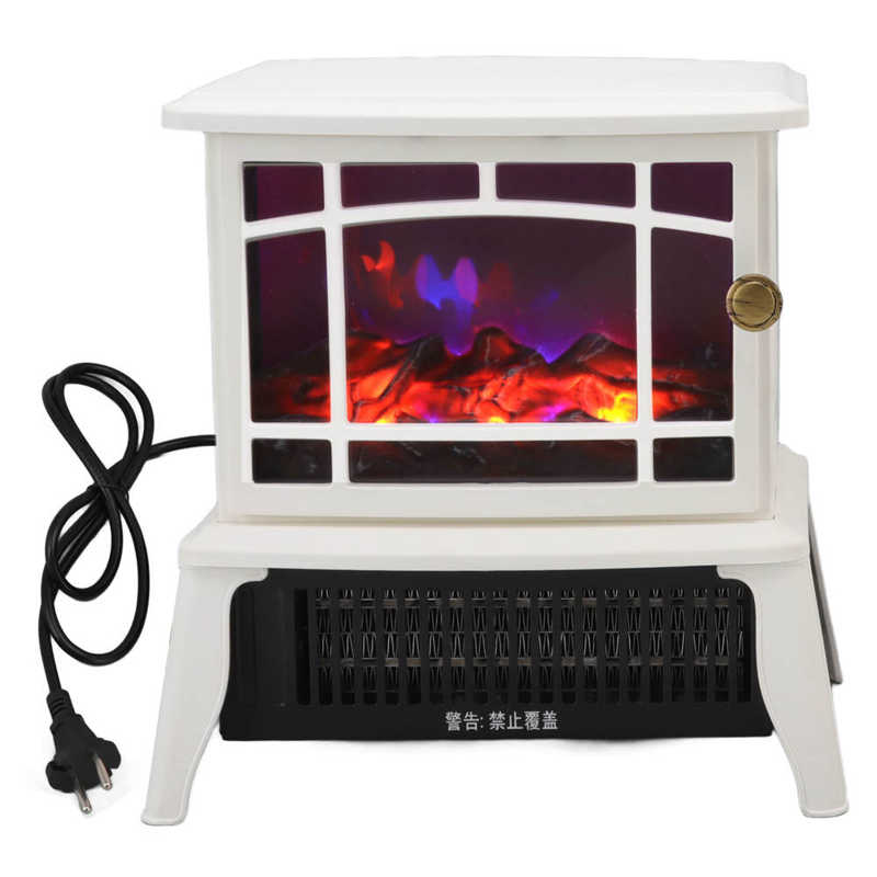 Electric Fireplace Heater with 3d Simulation Flame Overheat Protection Electric Heater Fireplace Warmer Home EU 220-240V