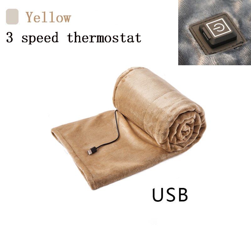 USB Electric Blanket Flannel Quick Heating Blanket Blanket Timer Overheat Protection Washable Full Body Warming Home Office- elektrische deken