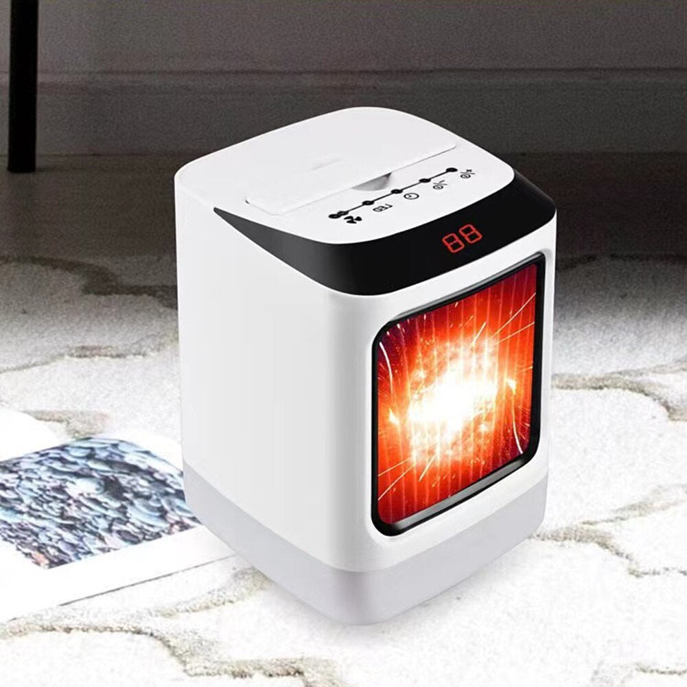 1000W Electric Heater Fan Night Light Silent Desktop Air Heater LED Digital Display Electric Radiator Fan Heater For Home Office