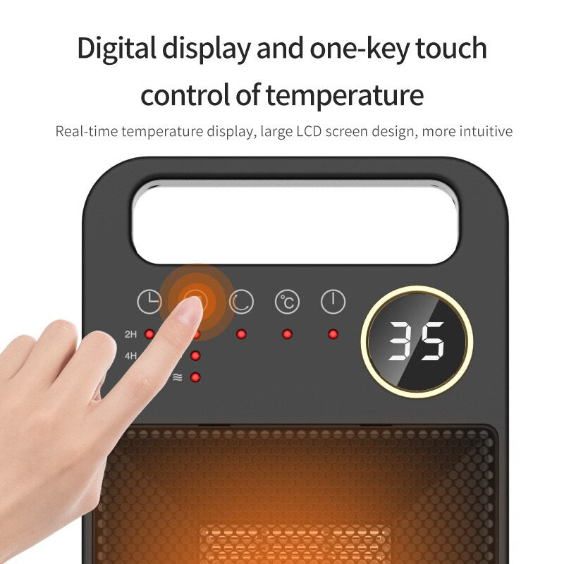 New PTC heater remote control electric heater touch screen electric heater household vertical 120 degree shaking head heater