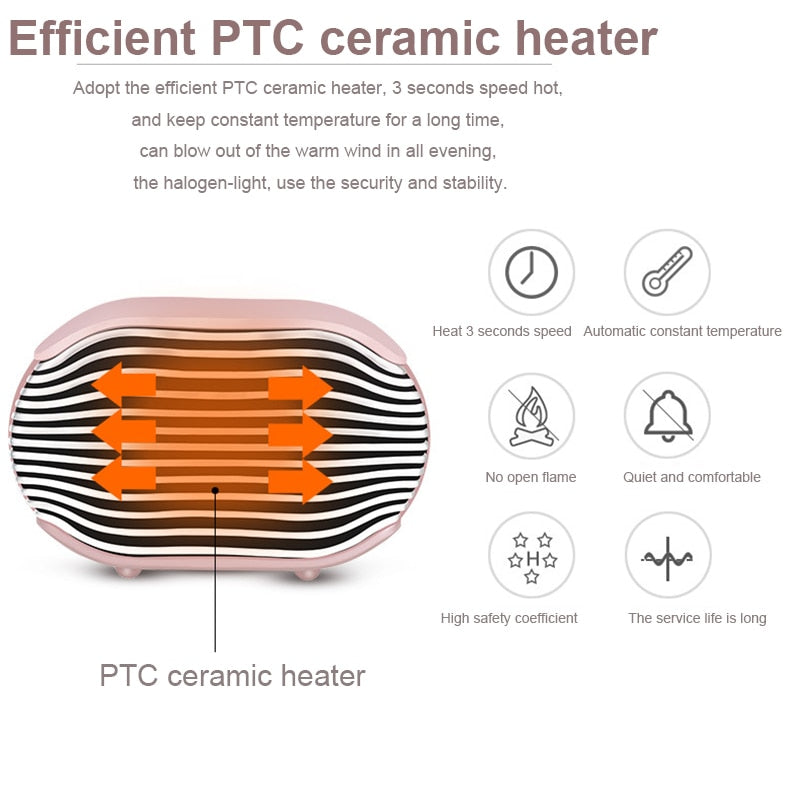 New desktop mini heater household  heater Office dormitory Electric Heater Room Fan Heater Portable constant Temperature Warmer