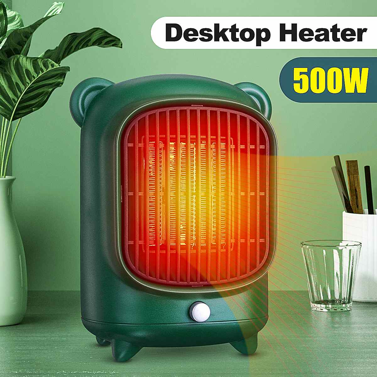 220V Mini Portable 3s Fast Electric Heaters Touch Control Hot Fan Room Winter Warmer Machine Household Radiator Air Heater 500W