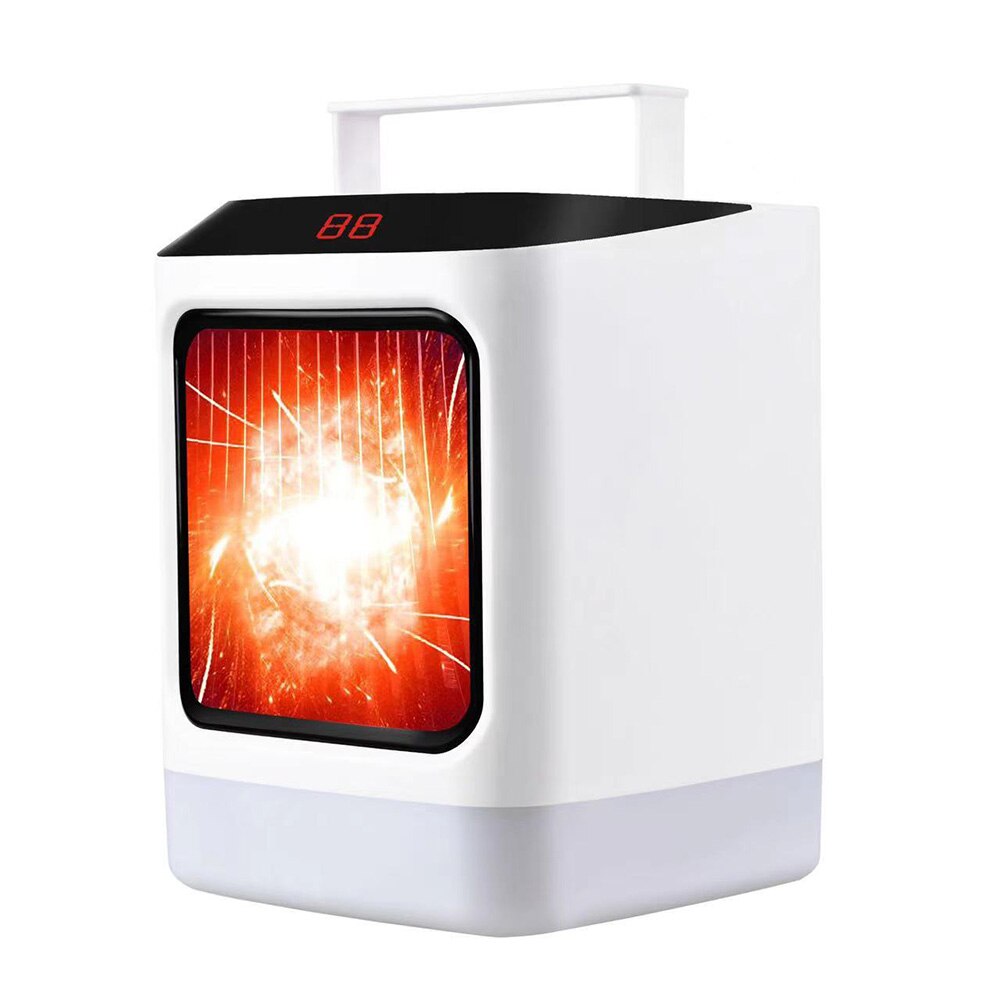 1000W Electric Heater Fan Night Light Silent Desktop Air Heater LED Digital Display Electric Radiator Fan Heater For Home Office