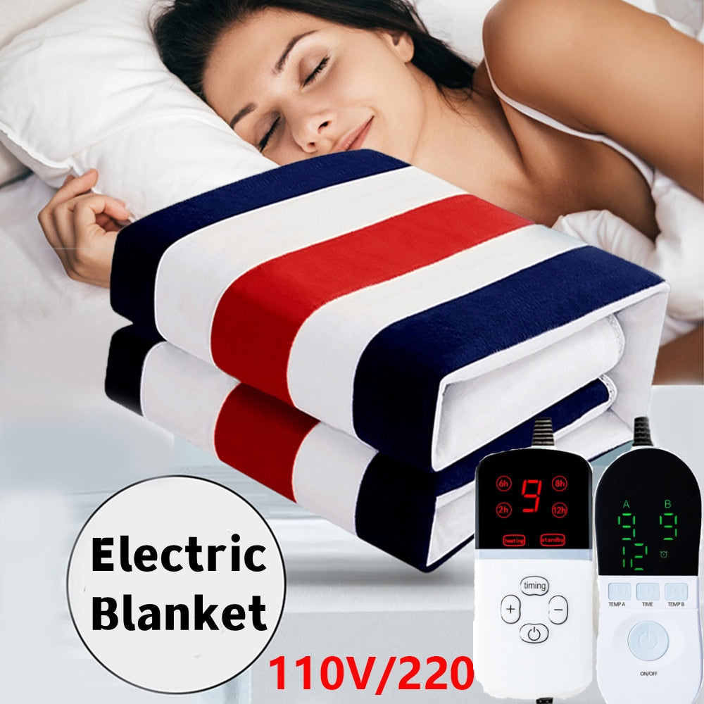 Electric Heated Blanket 220V Thicker Heating Blanket Thermostat Carpet For Double Body Winter Warmer Sheets Electric Mattress- elektrische deken