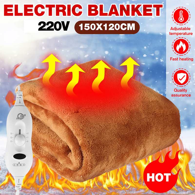Electric Blanket Thicker Heater Single Double Bed Warmer Thermostat Electric Heating Mat Gold Velvet Thick Fabric 110V/220V- elektrische deken