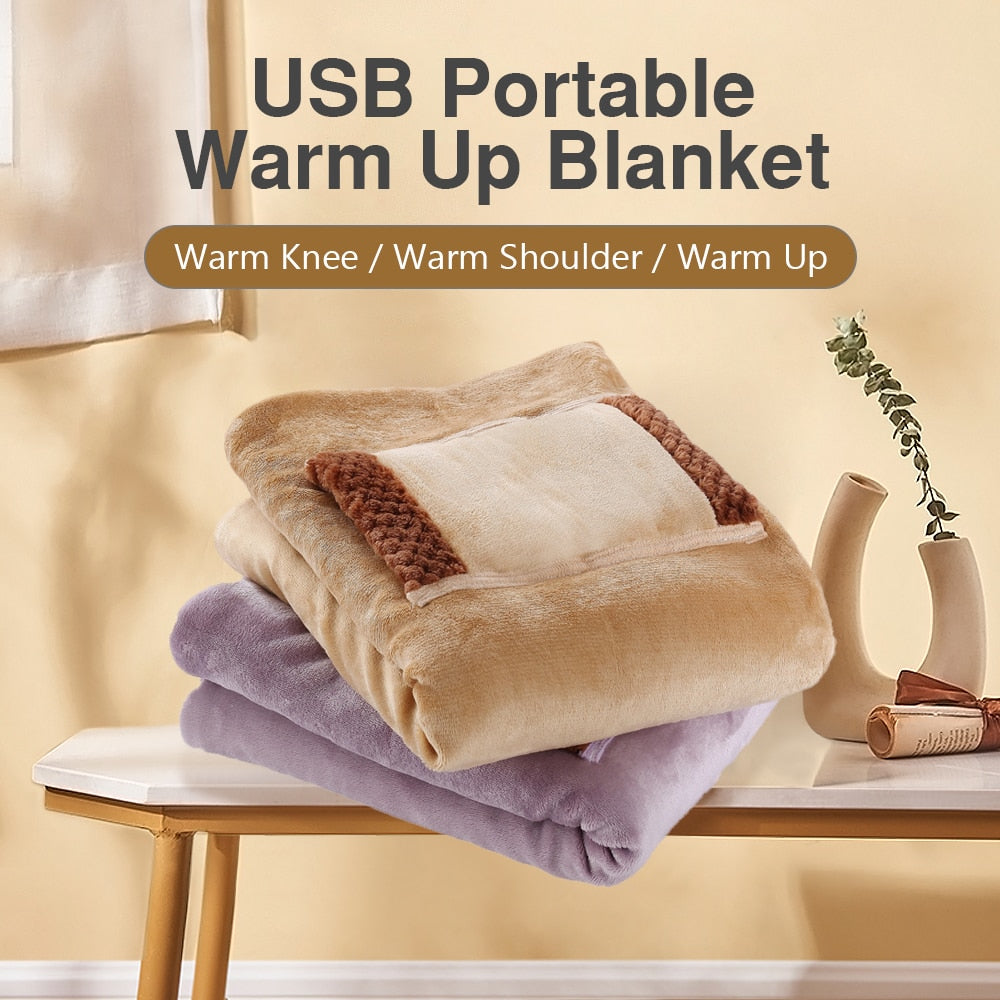 USB Electric Blanket Soft Thicker Heater Bed Warmer Machine Washable Thermostat Electric Heating Mat For Home Office 60*80cm- elektrische deken